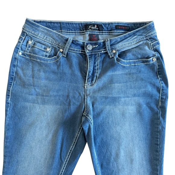 Earl Jean women’s jeans skinny mid rise 10P size 10 embellished pockets S554 - Picture 2 of 9